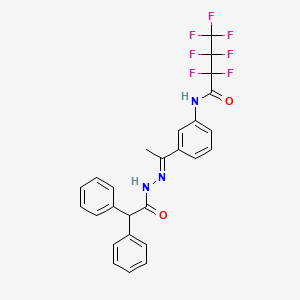 molecular formula C26H20F7N3O2 B4281900 N-{3-[N-(diphenylacetyl)ethanehydrazonoyl]phenyl}-2,2,3,3,4,4,4-heptafluorobutanamide 