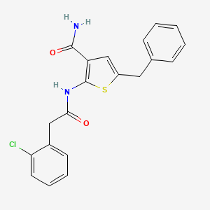 molecular formula C20H17ClN2O2S B4281929 5-benzyl-2-{[(2-chlorophenyl)acetyl]amino}-3-thiophenecarboxamide 
