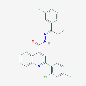 molecular formula C25H18Cl3N3O B4281967 N'-[1-(3-chlorophenyl)propylidene]-2-(2,4-dichlorophenyl)-4-quinolinecarbohydrazide 