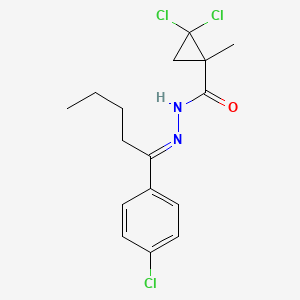2,2-dichloro-N'-[1-(4-chlorophenyl)pentylidene]-1-methylcyclopropanecarbohydrazide