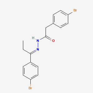 molecular formula C17H16Br2N2O B4281991 2-(4-bromophenyl)-N'-[1-(4-bromophenyl)propylidene]acetohydrazide 