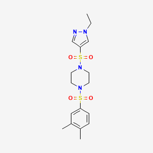 1-[(3,4-dimethylphenyl)sulfonyl]-4-[(1-ethyl-1H-pyrazol-4-yl)sulfonyl]piperazine