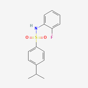 molecular formula C15H16FNO2S B4282035 N-(2-fluorophenyl)-4-isopropylbenzenesulfonamide 