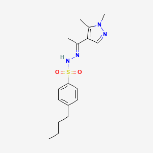 molecular formula C17H24N4O2S B4282069 4-butyl-N'-[1-(1,5-dimethyl-1H-pyrazol-4-yl)ethylidene]benzenesulfonohydrazide 