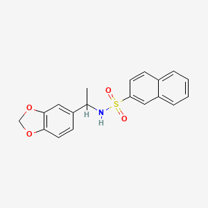 molecular formula C19H17NO4S B4282078 N-[1-(1,3-benzodioxol-5-yl)ethyl]-2-naphthalenesulfonamide 