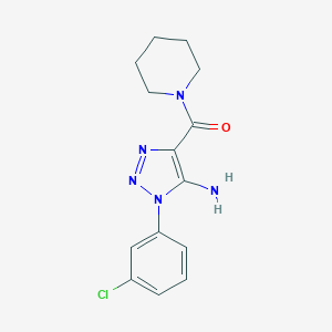 molecular formula C14H16ClN5O B428208 1-(3-chlorophenyl)-4-(1-piperidinylcarbonyl)-1H-1,2,3-triazol-5-ylamine 