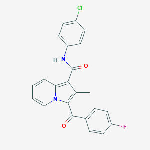 molecular formula C23H16ClFN2O2 B428209 N-(4-chlorophenyl)-3-(4-fluorobenzoyl)-2-methyl-1-indolizinecarboxamide 