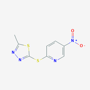 molecular formula C8H6N4O2S2 B428214 2-[(5-Methyl-1,3,4-thiadiazol-2-yl)sulfanyl]-5-nitropyridine 