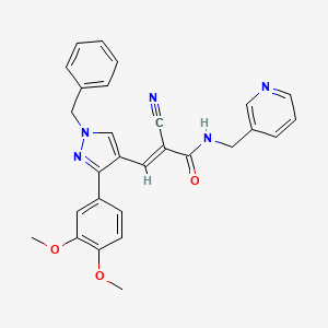 molecular formula C28H25N5O3 B4282148 3-[1-benzyl-3-(3,4-dimethoxyphenyl)-1H-pyrazol-4-yl]-2-cyano-N-(3-pyridinylmethyl)acrylamide 