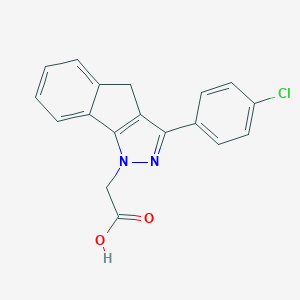 molecular formula C18H13ClN2O2 B428218 2-[3-(4-chlorophenyl)-4H-indeno[1,2-c]pyrazol-1-yl]acetic acid 