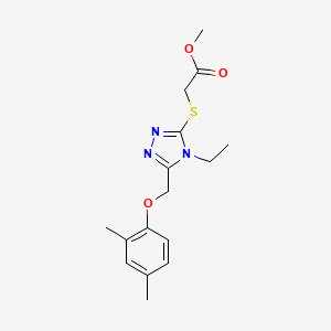 molecular formula C16H21N3O3S B4282207 methyl ({5-[(2,4-dimethylphenoxy)methyl]-4-ethyl-4H-1,2,4-triazol-3-yl}thio)acetate 