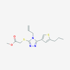 molecular formula C15H19N3O2S2 B4282217 methyl {[4-allyl-5-(5-propyl-3-thienyl)-4H-1,2,4-triazol-3-yl]thio}acetate 