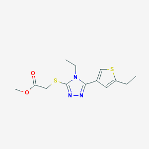 molecular formula C13H17N3O2S2 B4282226 methyl {[4-ethyl-5-(5-ethyl-3-thienyl)-4H-1,2,4-triazol-3-yl]thio}acetate 