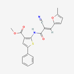 molecular formula C21H16N2O4S B4282228 methyl 2-{[2-cyano-3-(5-methyl-2-furyl)acryloyl]amino}-5-phenyl-3-thiophenecarboxylate 