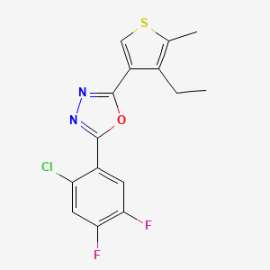 2-(2-chloro-4,5-difluorophenyl)-5-(4-ethyl-5-methyl-3-thienyl)-1,3,4-oxadiazole