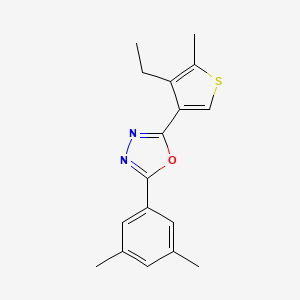 2-(3,5-dimethylphenyl)-5-(4-ethyl-5-methyl-3-thienyl)-1,3,4-oxadiazole