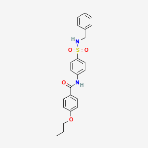 molecular formula C23H24N2O4S B4282267 N-{4-[(benzylamino)sulfonyl]phenyl}-4-propoxybenzamide 