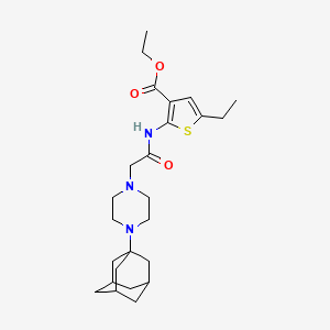 molecular formula C25H37N3O3S B4282320 ethyl 2-({[4-(1-adamantyl)-1-piperazinyl]acetyl}amino)-5-ethyl-3-thiophenecarboxylate 