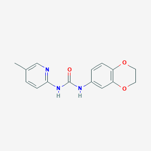 molecular formula C15H15N3O3 B4282336 N-(2,3-dihydro-1,4-benzodioxin-6-yl)-N'-(5-methyl-2-pyridinyl)urea 