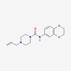molecular formula C16H21N3O3 B4282342 4-allyl-N-(2,3-dihydro-1,4-benzodioxin-6-yl)-1-piperazinecarboxamide 
