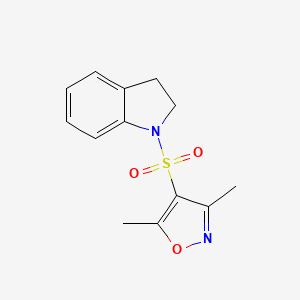 molecular formula C13H14N2O3S B4282423 1-[(3,5-dimethyl-4-isoxazolyl)sulfonyl]indoline 