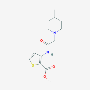 molecular formula C14H20N2O3S B428243 Methyl 3-{[(4-methyl-1-piperidinyl)acetyl]amino}-2-thiophenecarboxylate 