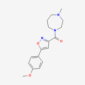 molecular formula C17H21N3O3 B4282455 1-{[5-(4-methoxyphenyl)-3-isoxazolyl]carbonyl}-4-methyl-1,4-diazepane 