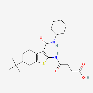 molecular formula C23H34N2O4S B4282470 4-({6-tert-butyl-3-[(cyclohexylamino)carbonyl]-4,5,6,7-tetrahydro-1-benzothien-2-yl}amino)-4-oxobutanoic acid 