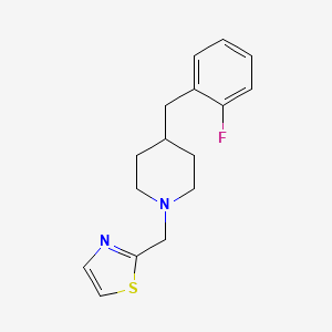 molecular formula C16H19FN2S B4282477 4-(2-fluorobenzyl)-1-(1,3-thiazol-2-ylmethyl)piperidine trifluoroacetate 