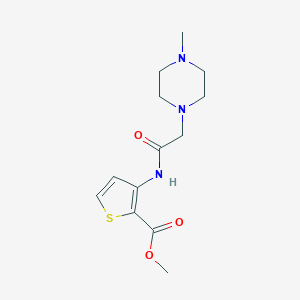 molecular formula C13H19N3O3S B428250 Methyl 3-{[(4-methyl-1-piperazinyl)acetyl]amino}-2-thiophenecarboxylate 