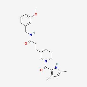 molecular formula C23H31N3O3 B4282510 3-{1-[(3,5-dimethyl-1H-pyrrol-2-yl)carbonyl]-3-piperidinyl}-N-(3-methoxybenzyl)propanamide 