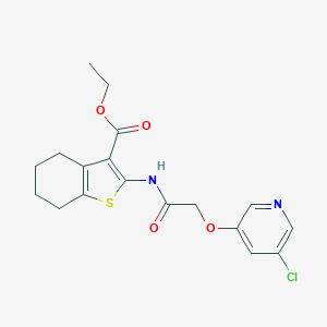 Ethyl 2-({[(5-chloro-3-pyridinyl)oxy]acetyl}amino)-4,5,6,7-tetrahydro-1-benzothiophene-3-carboxylate