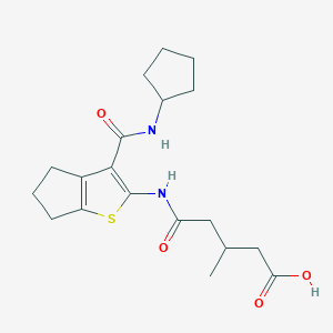 5-({3-[(cyclopentylamino)carbonyl]-5,6-dihydro-4H-cyclopenta[b]thien-2-yl}amino)-3-methyl-5-oxopentanoic acid