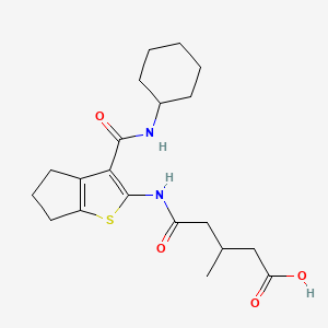 5-({3-[(cyclohexylamino)carbonyl]-5,6-dihydro-4H-cyclopenta[b]thien-2-yl}amino)-3-methyl-5-oxopentanoic acid