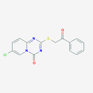 7-chloro-2-[(2-oxo-2-phenylethyl)sulfanyl]-4H-pyrido[1,2-a][1,3,5]triazin-4-one