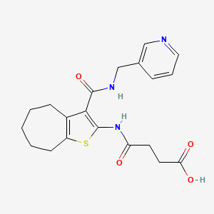 4-oxo-4-[(3-{[(3-pyridinylmethyl)amino]carbonyl}-5,6,7,8-tetrahydro-4H-cyclohepta[b]thien-2-yl)amino]butanoic acid
