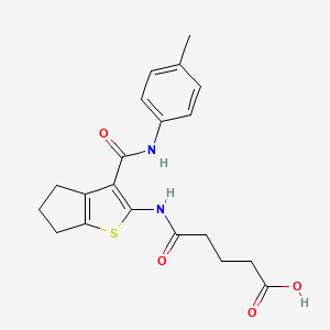 molecular formula C20H22N2O4S B4282587 5-[(3-{[(4-methylphenyl)amino]carbonyl}-5,6-dihydro-4H-cyclopenta[b]thien-2-yl)amino]-5-oxopentanoic acid 