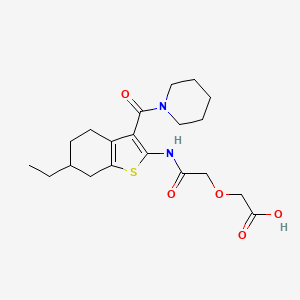 (2-{[6-ethyl-3-(1-piperidinylcarbonyl)-4,5,6,7-tetrahydro-1-benzothien-2-yl]amino}-2-oxoethoxy)acetic acid
