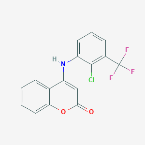 molecular formula C16H9ClF3NO2 B428262 4-[2-chloro-3-(trifluoromethyl)anilino]-2H-chromen-2-one 