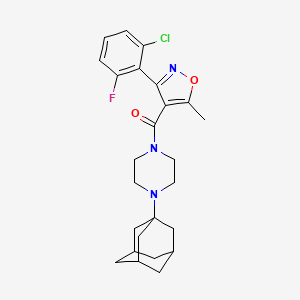 molecular formula C25H29ClFN3O2 B4282626 1-(1-adamantyl)-4-{[3-(2-chloro-6-fluorophenyl)-5-methyl-4-isoxazolyl]carbonyl}piperazine 