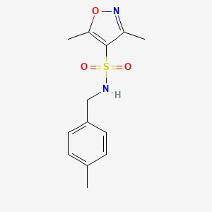 molecular formula C13H16N2O3S B4282653 3,5-dimethyl-N-(4-methylbenzyl)-4-isoxazolesulfonamide 