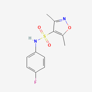 molecular formula C11H11FN2O3S B4282660 N-(4-fluorophenyl)-3,5-dimethyl-4-isoxazolesulfonamide 