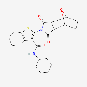 molecular formula C23H28N2O4S B4282667 N-cyclohexyl-2-(3,5-dioxo-10-oxa-4-azatricyclo[5.2.1.0~2,6~]dec-4-yl)-4,5,6,7-tetrahydro-1-benzothiophene-3-carboxamide 