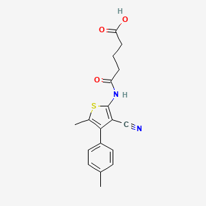 molecular formula C18H18N2O3S B4282685 5-{[3-cyano-5-methyl-4-(4-methylphenyl)-2-thienyl]amino}-5-oxopentanoic acid 