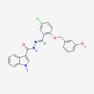 molecular formula C25H22ClN3O3 B4282696 N'-{5-chloro-2-[(3-methoxybenzyl)oxy]benzylidene}-1-methyl-1H-indole-3-carbohydrazide 