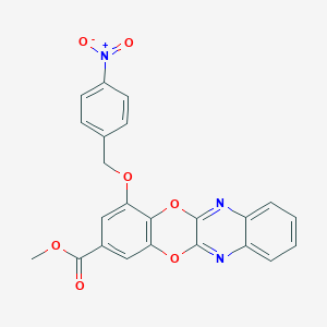 molecular formula C23H15N3O7 B428270 Methyl 4-({4-nitrobenzyl}oxy)[1,4]benzodioxino[2,3-b]quinoxaline-2-carboxylate 