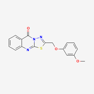 molecular formula C17H13N3O3S B4282710 2-[(3-methoxyphenoxy)methyl]-5H-[1,3,4]thiadiazolo[2,3-b]quinazolin-5-one 