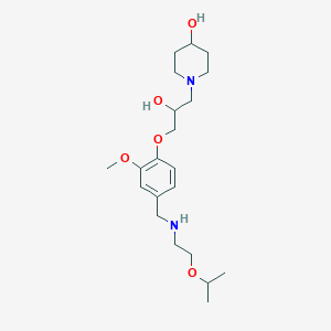molecular formula C21H36N2O5 B4282711 1-[2-hydroxy-3-(4-{[(2-isopropoxyethyl)amino]methyl}-2-methoxyphenoxy)propyl]-4-piperidinol 