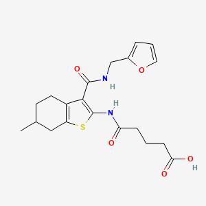 molecular formula C20H24N2O5S B4282715 5-[(3-{[(2-furylmethyl)amino]carbonyl}-6-methyl-4,5,6,7-tetrahydro-1-benzothien-2-yl)amino]-5-oxopentanoic acid 