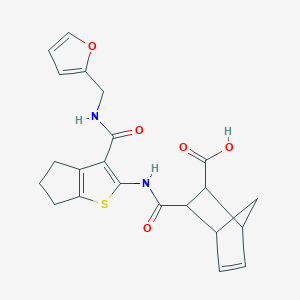 3-{[(3-{[(2-furylmethyl)amino]carbonyl}-5,6-dihydro-4H-cyclopenta[b]thien-2-yl)amino]carbonyl}bicyclo[2.2.1]hept-5-ene-2-carboxylic acid